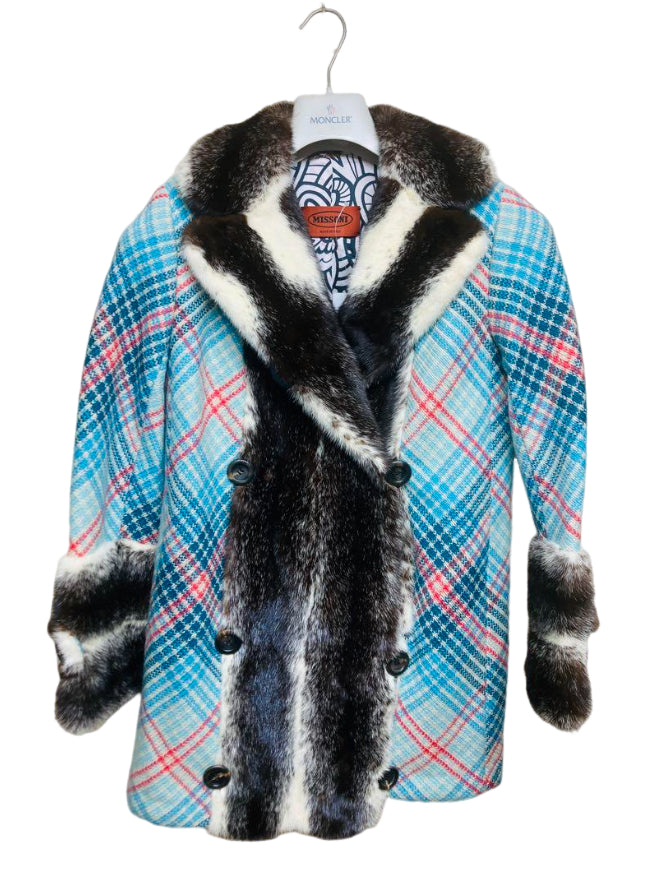 ミッソーニ ツイード ミンク コート