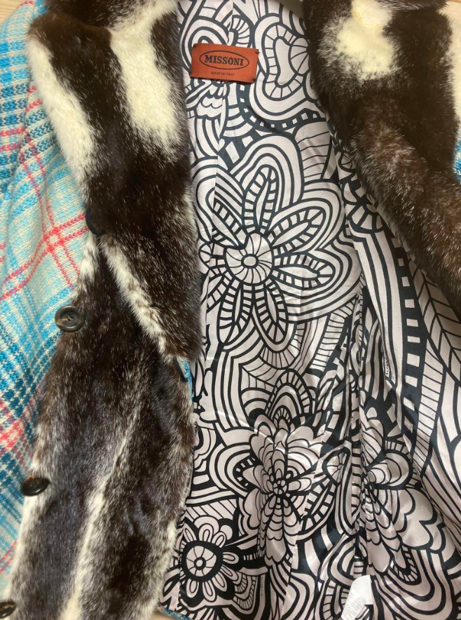 ミッソーニ ツイード ミンク コート