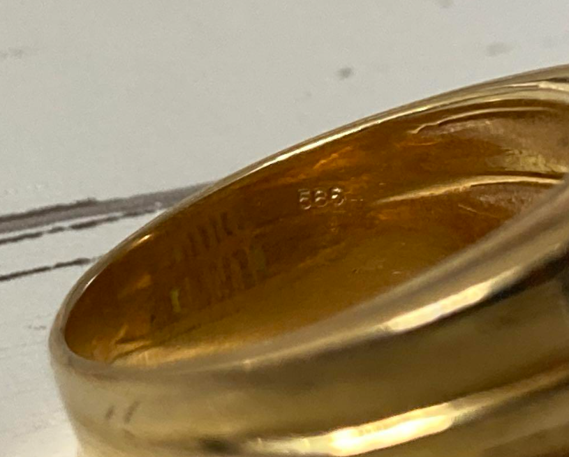 マルチカラー トルマリン ダイヤ リング k14 イエローゴールド