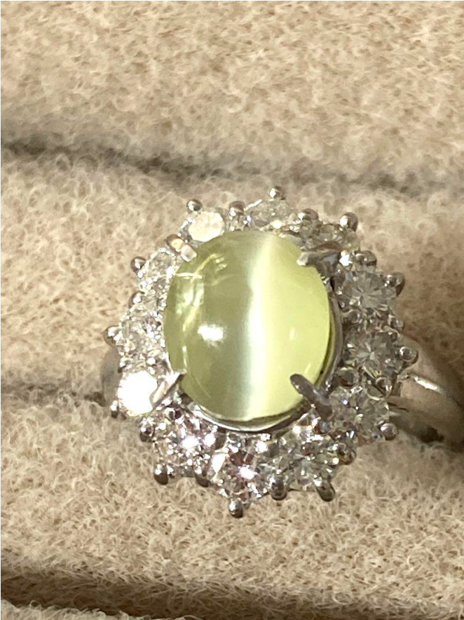 クリソベル キャッツアイ ダイヤ pt900 リング