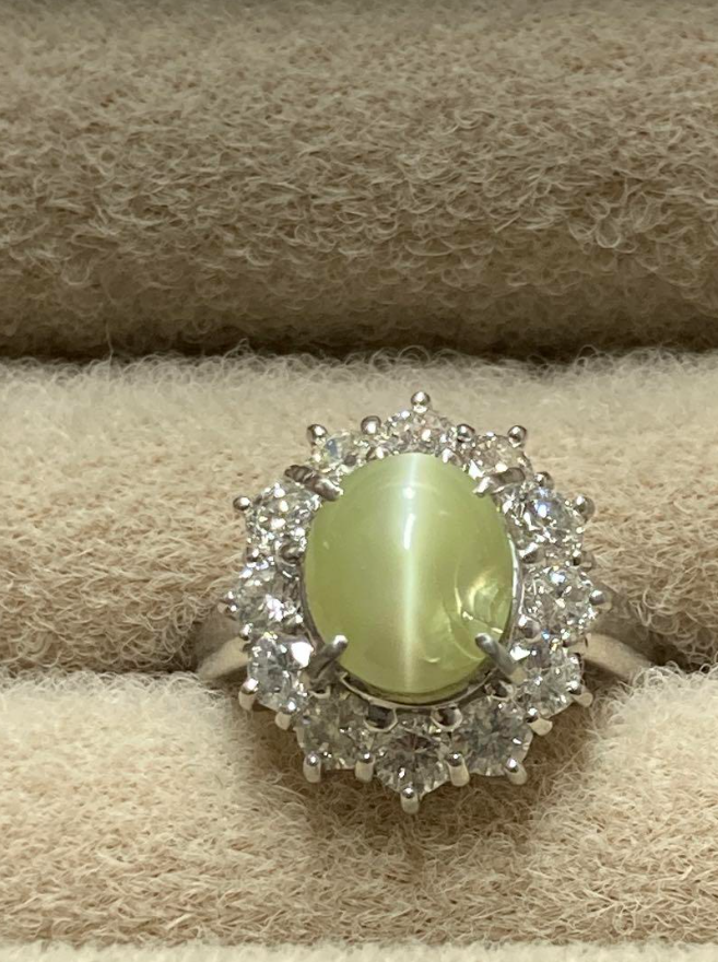 クリソベル キャッツアイ ダイヤ pt900 リング