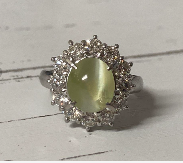 クリソベル キャッツアイ ダイヤ pt900 リング