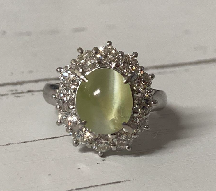 クリソベル キャッツアイ ダイヤ pt900 リング