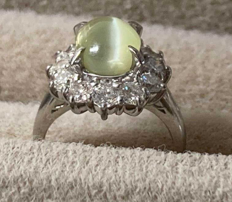 クリソベル キャッツアイ ダイヤ pt900 リング