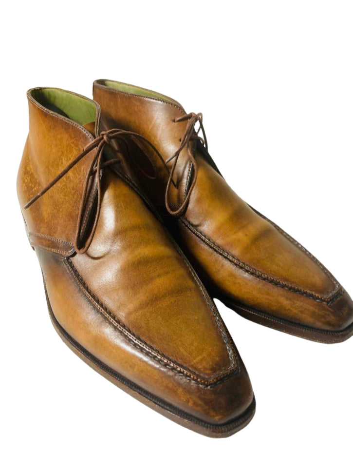 ベルルッティ パティーヌ レザー ショート ブーツ