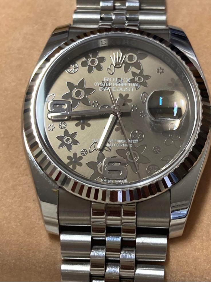 ロレックス 116234 デイトジャスト 18金 コンビ フラワー