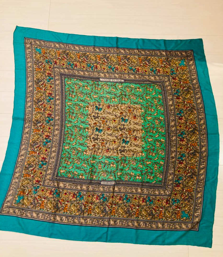 HERMES カレジュアン インドの狩猟 カレ140 エルメス カレ140 スカーフ CHASSE EN INDE(インドの狩猟)
