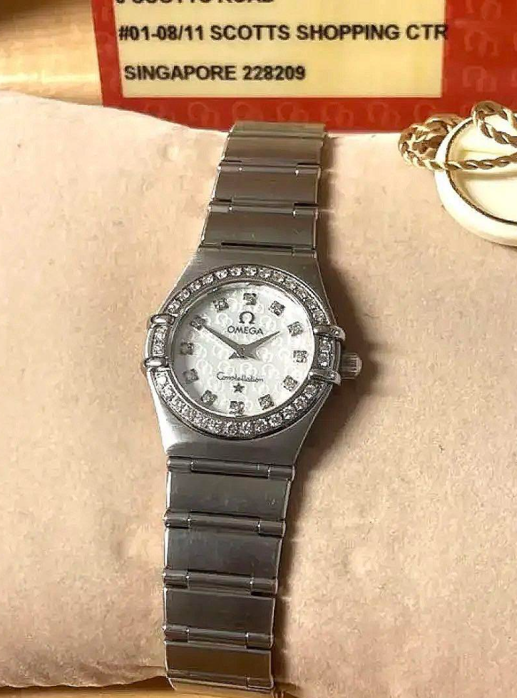 オメガ コンステレーション ミニ ダイヤ シェル 文字盤 腕時計