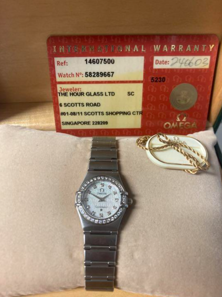 オメガ コンステレーション ミニ ダイヤ シェル 文字盤 腕時計