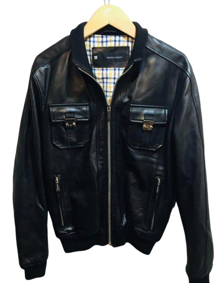 ディースクエアード レザー ライダースジャケット