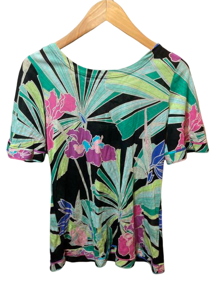 レオナール 花柄 ビーズ トップス