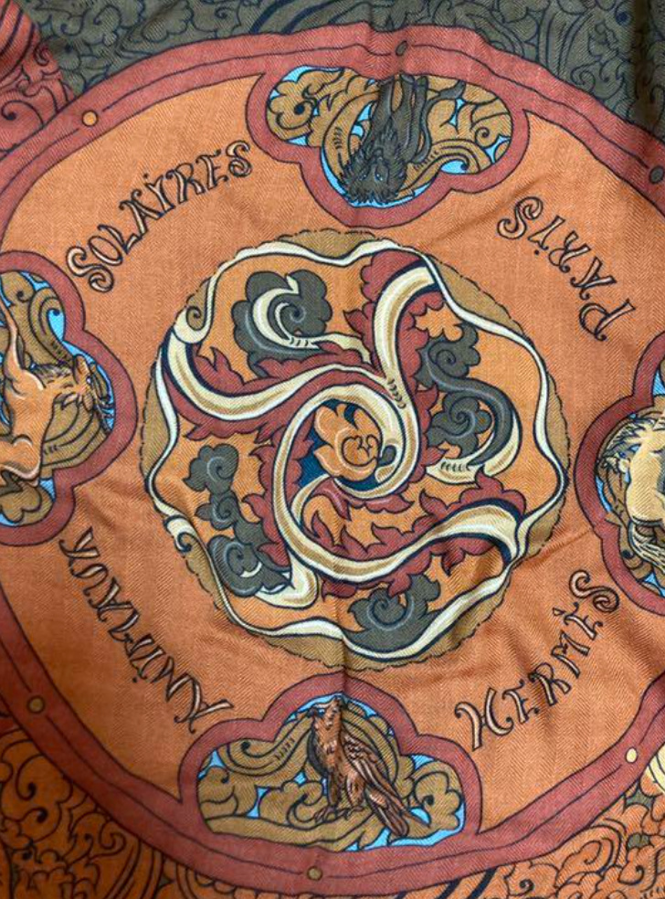 エルメス カレ140 スカーフ solaires(太陽の動物たち)