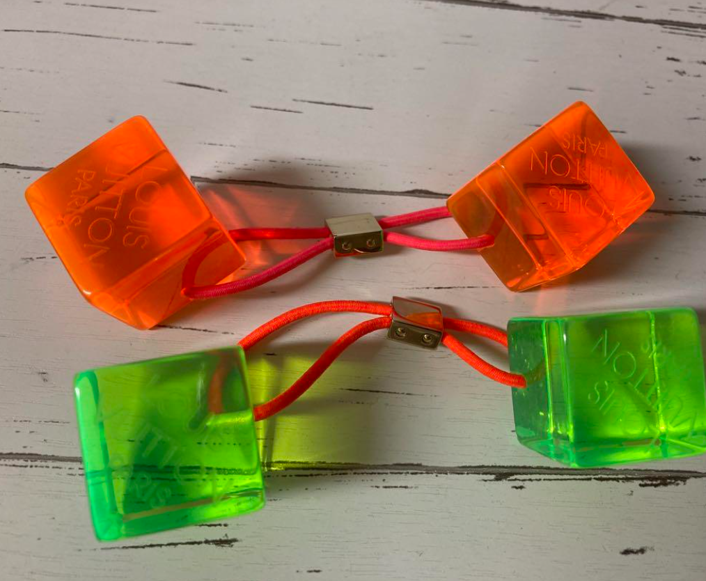 ルイ・ヴィトン ヘアキューブ 2個セット ライムグリーン オレンジ