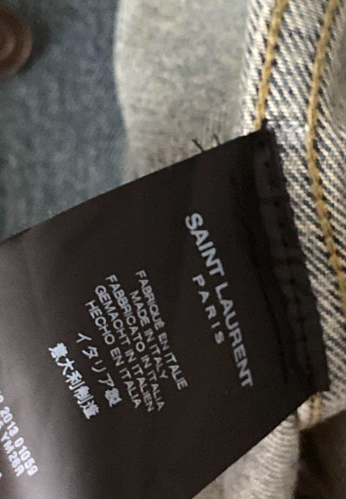 サンローラン エディ期 デニム 切り替え レザー ジャケット