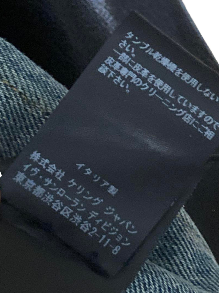 サンローラン エディ期 デニム 切り替え レザー ジャケット