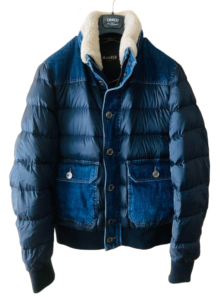 ムーレー デニム ファー ダウンジャケット ムートン