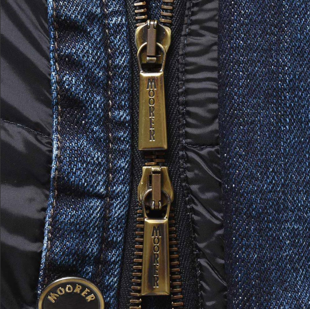 ムーレー デニム ファー ダウンジャケット ムートン