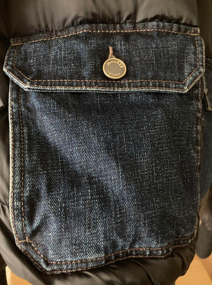 ムーレー デニム ファー ダウンジャケット ムートン