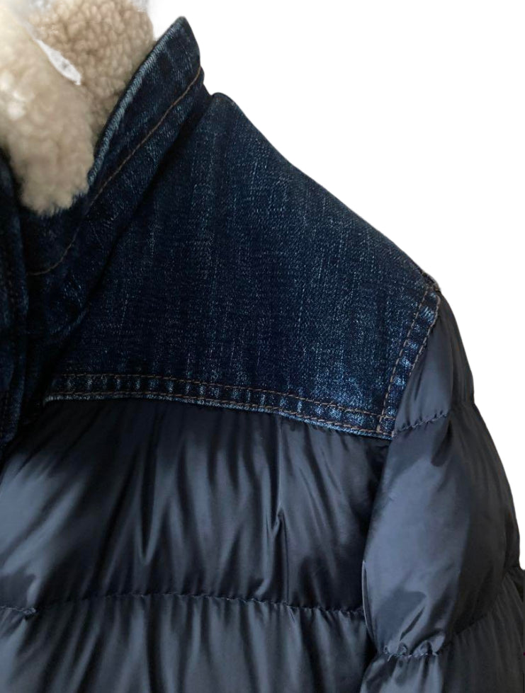 ムーレー デニム ファー ダウンジャケット ムートン