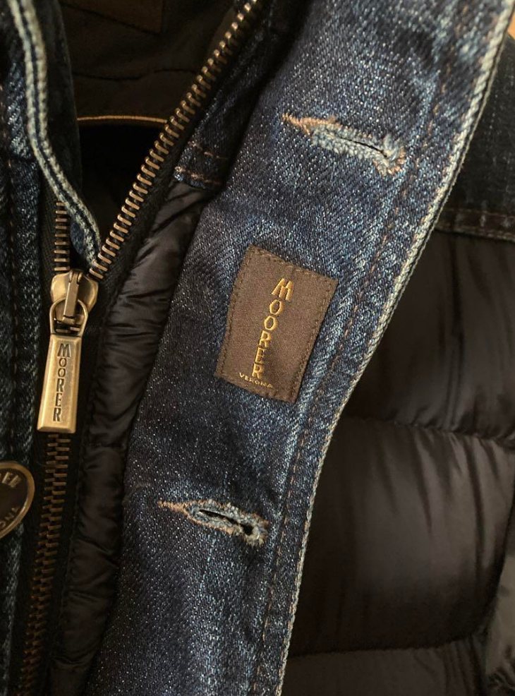 ムーレー デニム ファー ダウンジャケット ムートン