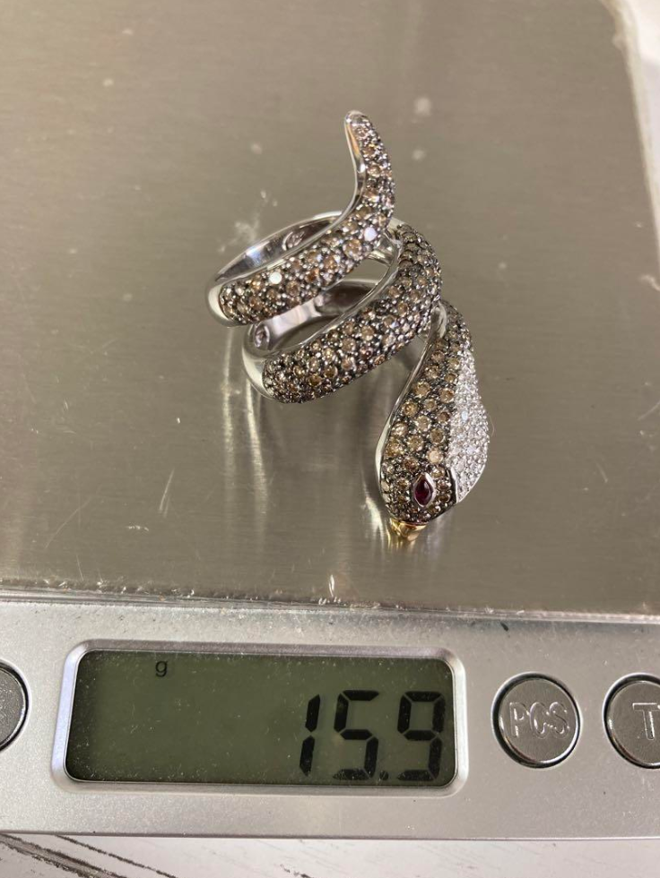 スネーク リング ダイヤ 3.36ct ルビー 0.15ct k18