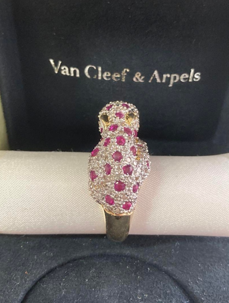 パンサー リング k18 イエローゴールド ダイヤ ルビー