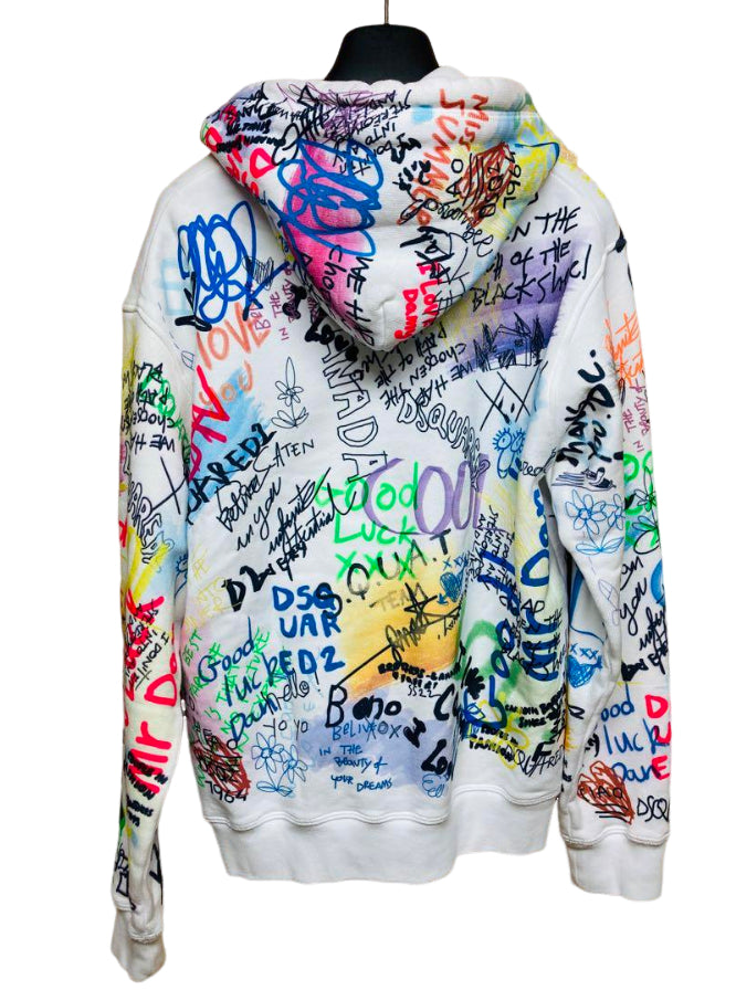 ディースクエアード 落書き パーカー