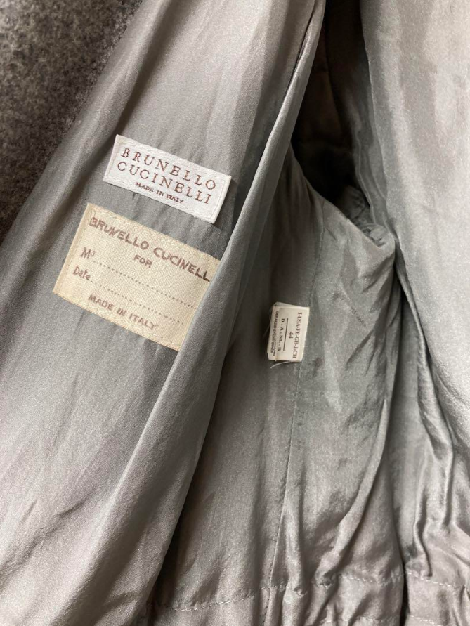 ブルネロクチネリ フーテッド コート ミンク カシミヤ レザー