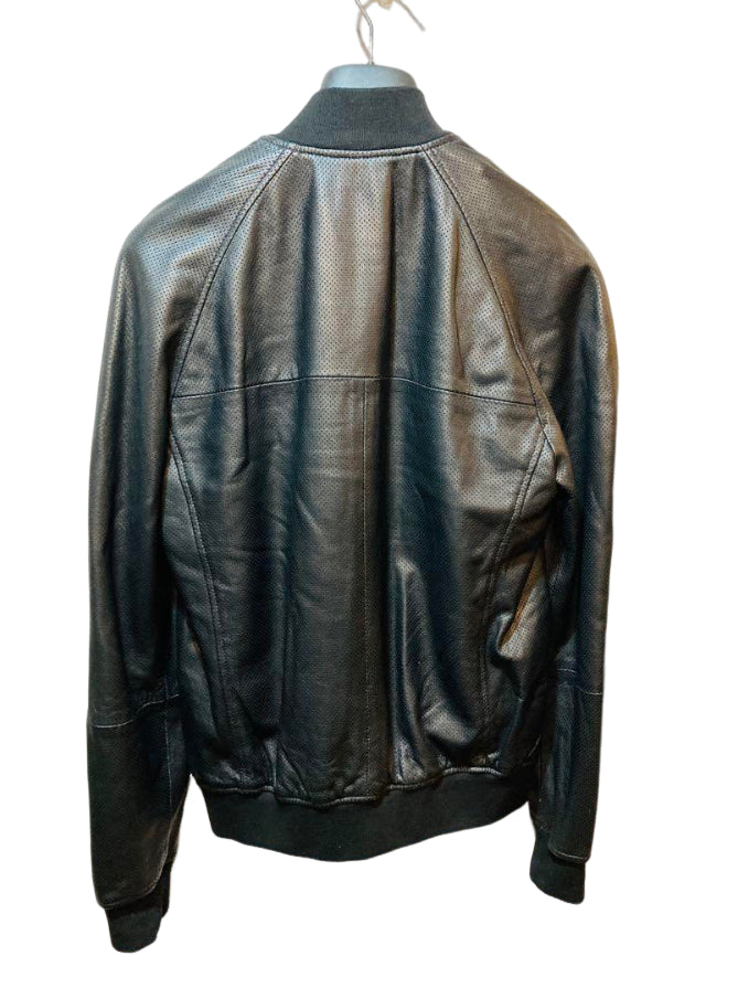 エンメティ レザー ジャケット ブラック