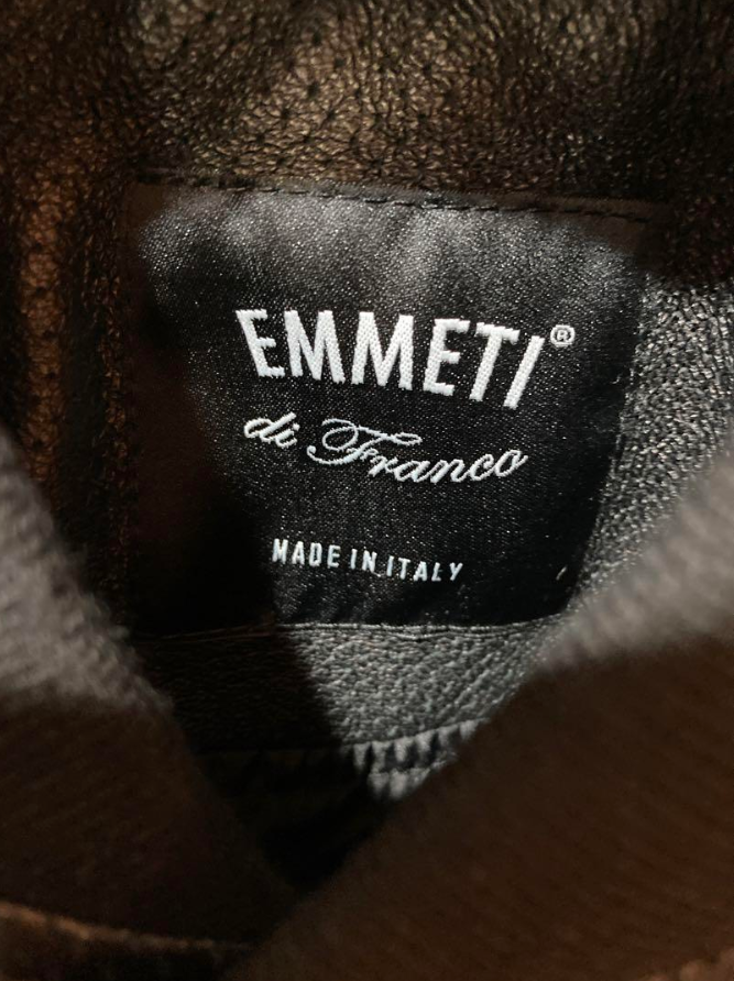 エンメティ レザー ジャケット ブラック