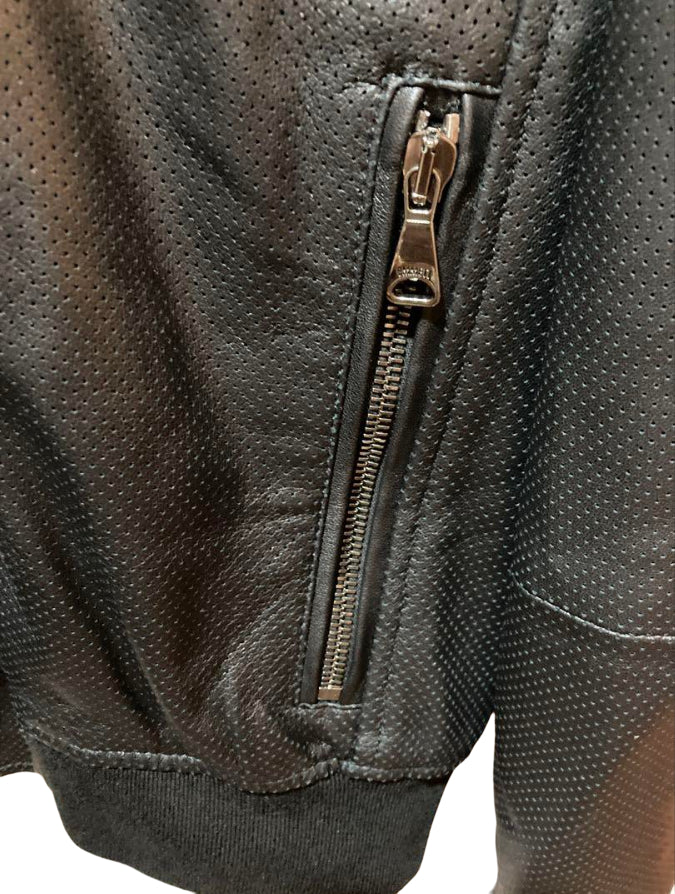 エンメティ レザー ジャケット ブラック