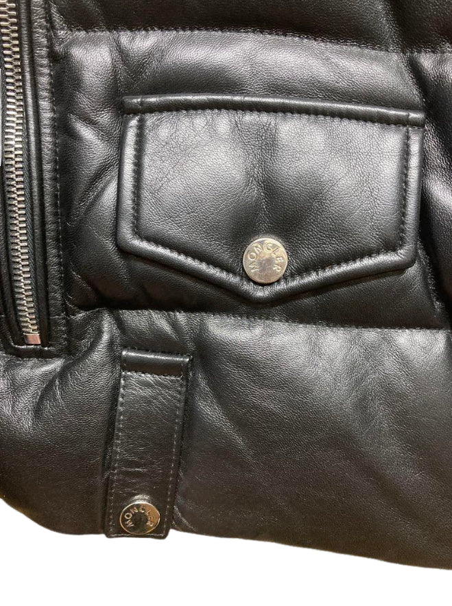 モンクレール ADIB レザー ダウンジャケット