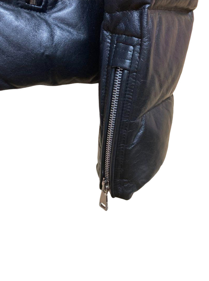 モンクレール ADIB レザー ダウンジャケット