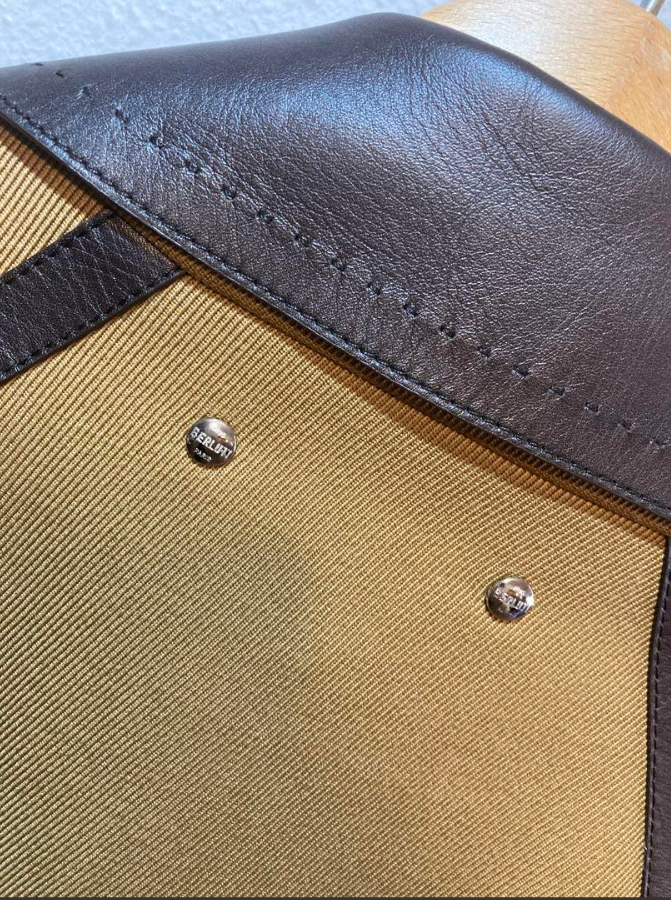 ベルルッティ パティーナ レザー ウール ブルゾン ジャケット