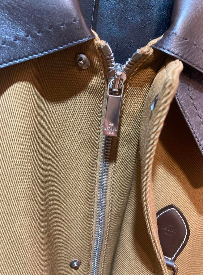 ベルルッティ パティーナ レザー ウール ブルゾン ジャケット