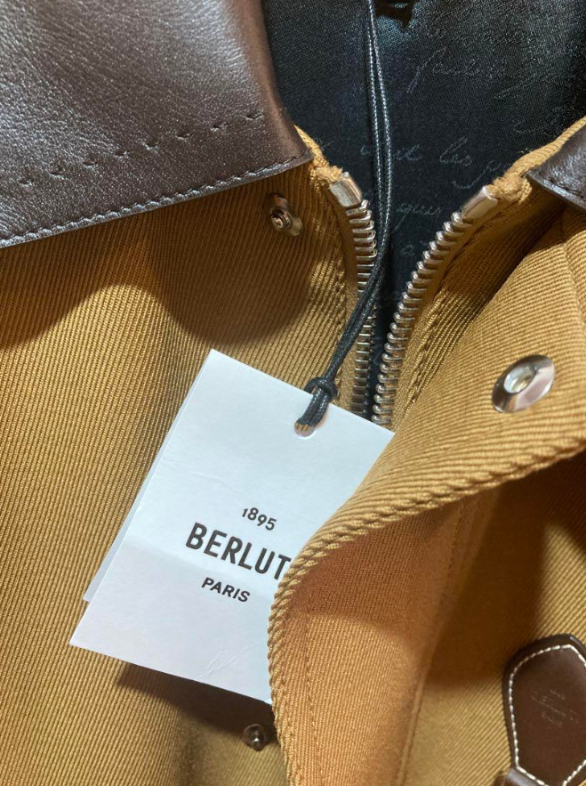 ベルルッティ パティーナ レザー ウール ブルゾン ジャケット