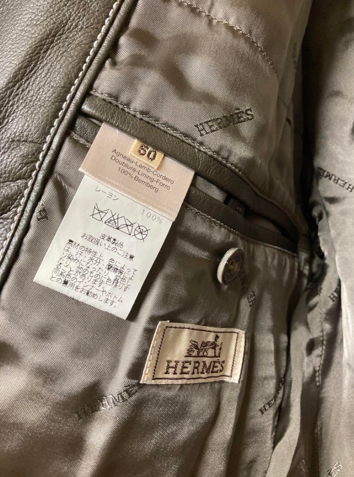 エルメス コート レザー ジレ 2セット メンズ