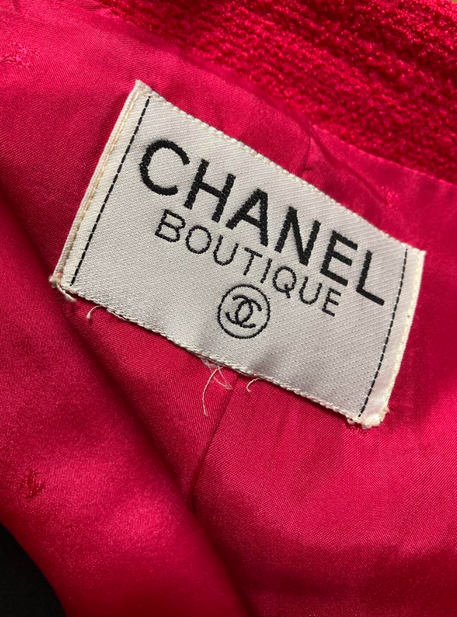 シャネル ヴィンテージ ツイード ジャケット キャビアボタン