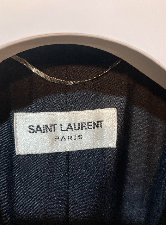 サンローラン ベルベット ジャケット ブルー メンズ