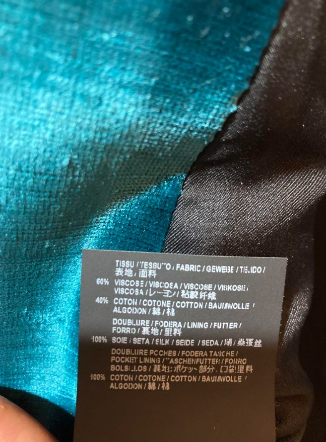 サンローラン ベルベット ジャケット ブルー メンズ