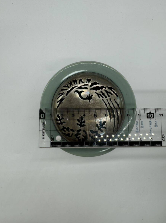 加藤渓山 青磁 三足香炉 銀火屋