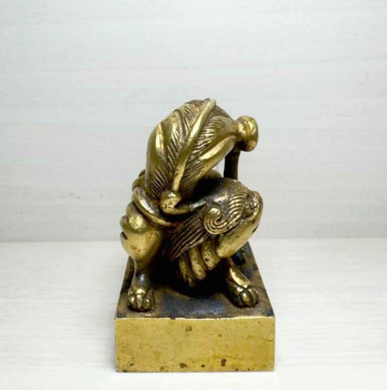 中国 獅子 金印 金属製