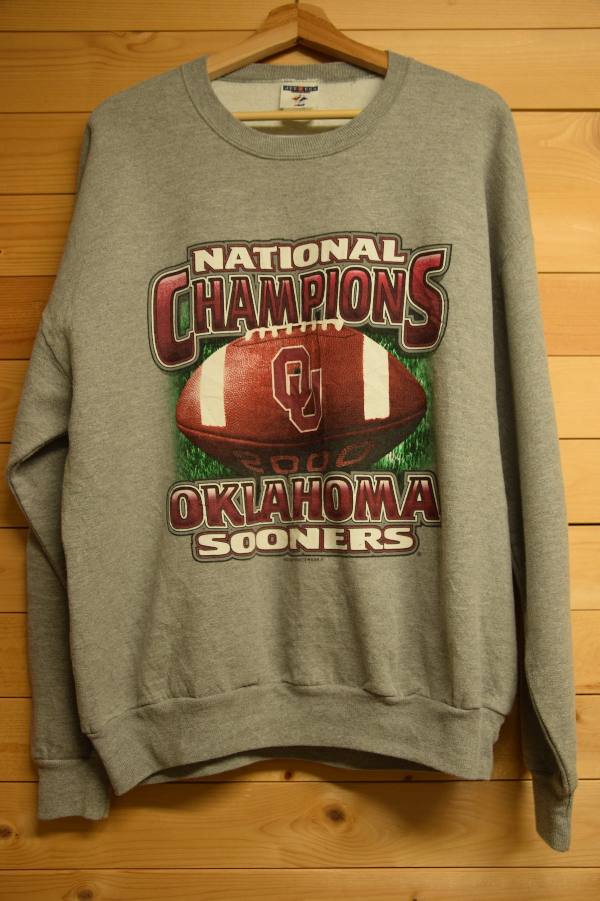 メンズヴィンテージ スウェット 【JERZEES】 OKLAHOMA SOONERS フロントデザイン ネイビー