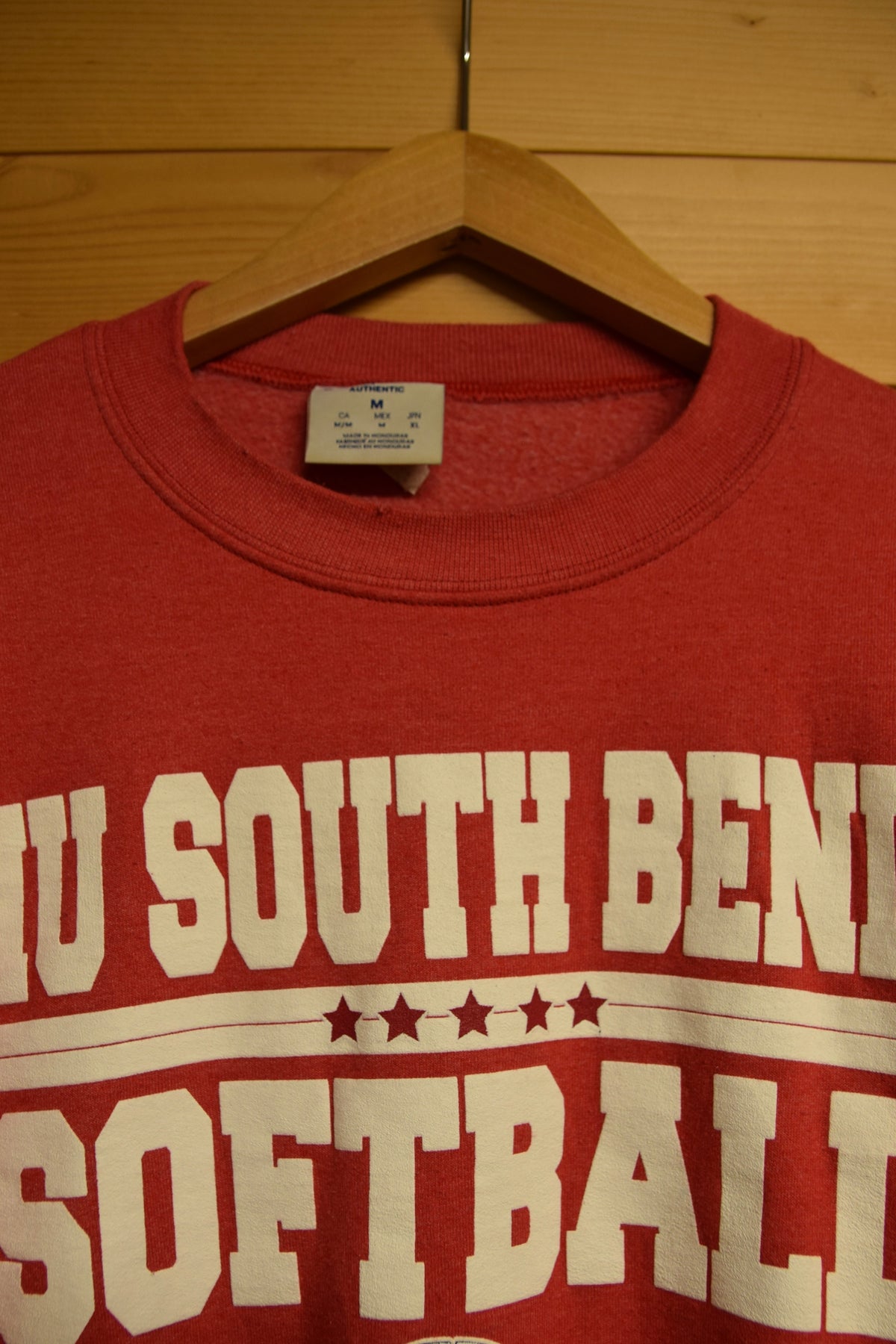 メンズヴィンテージ スウェット【Champion ECO】IU South Bend カレッジスウェット レッド