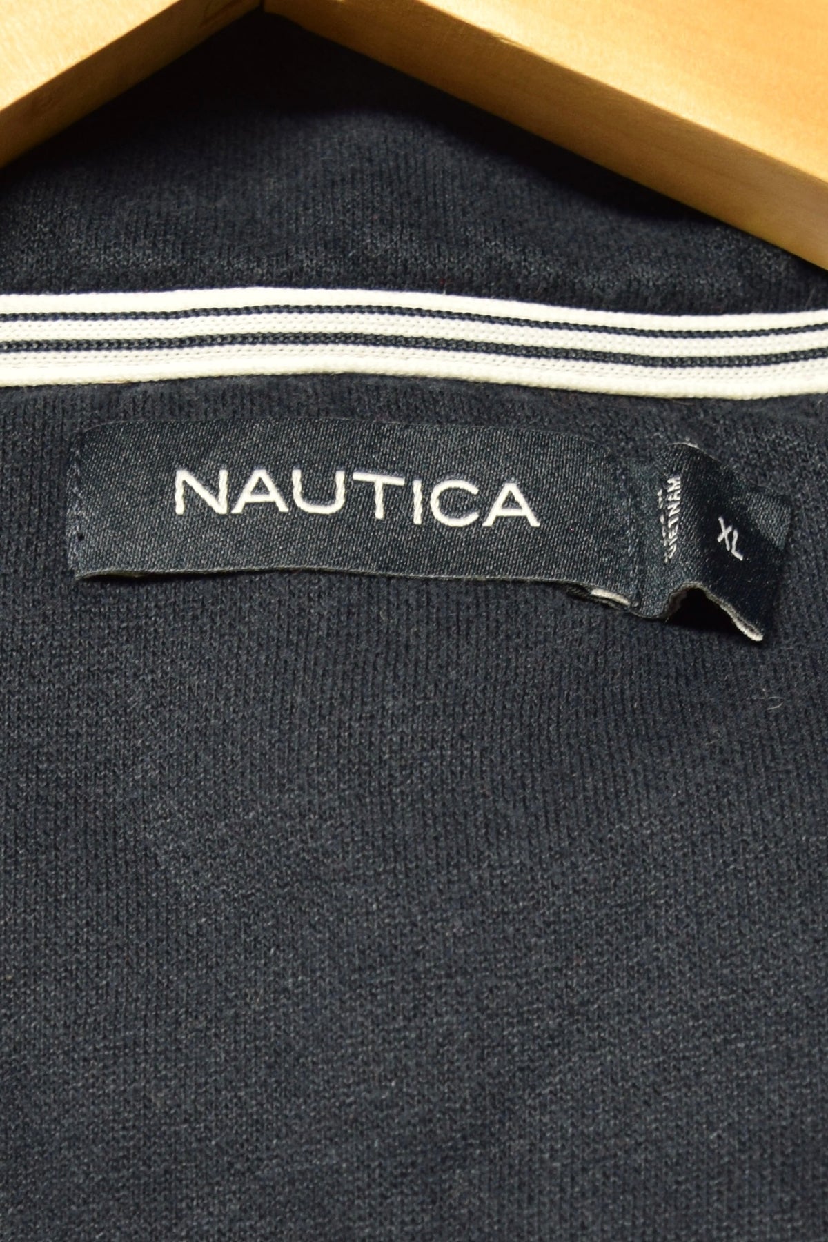 メンズヴィンテージ スウェット 【NAUTICA】 ハーフジップ ワンポイント パープル