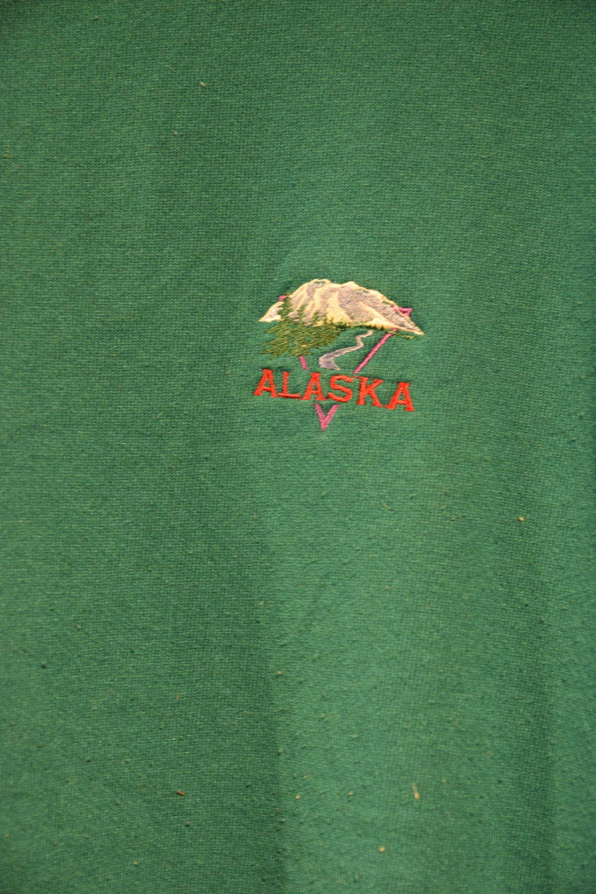 メンズヴィンテージ スウェット 【DISCUS ATLETIC】 90’s ALASKA ワンポイント グリーン