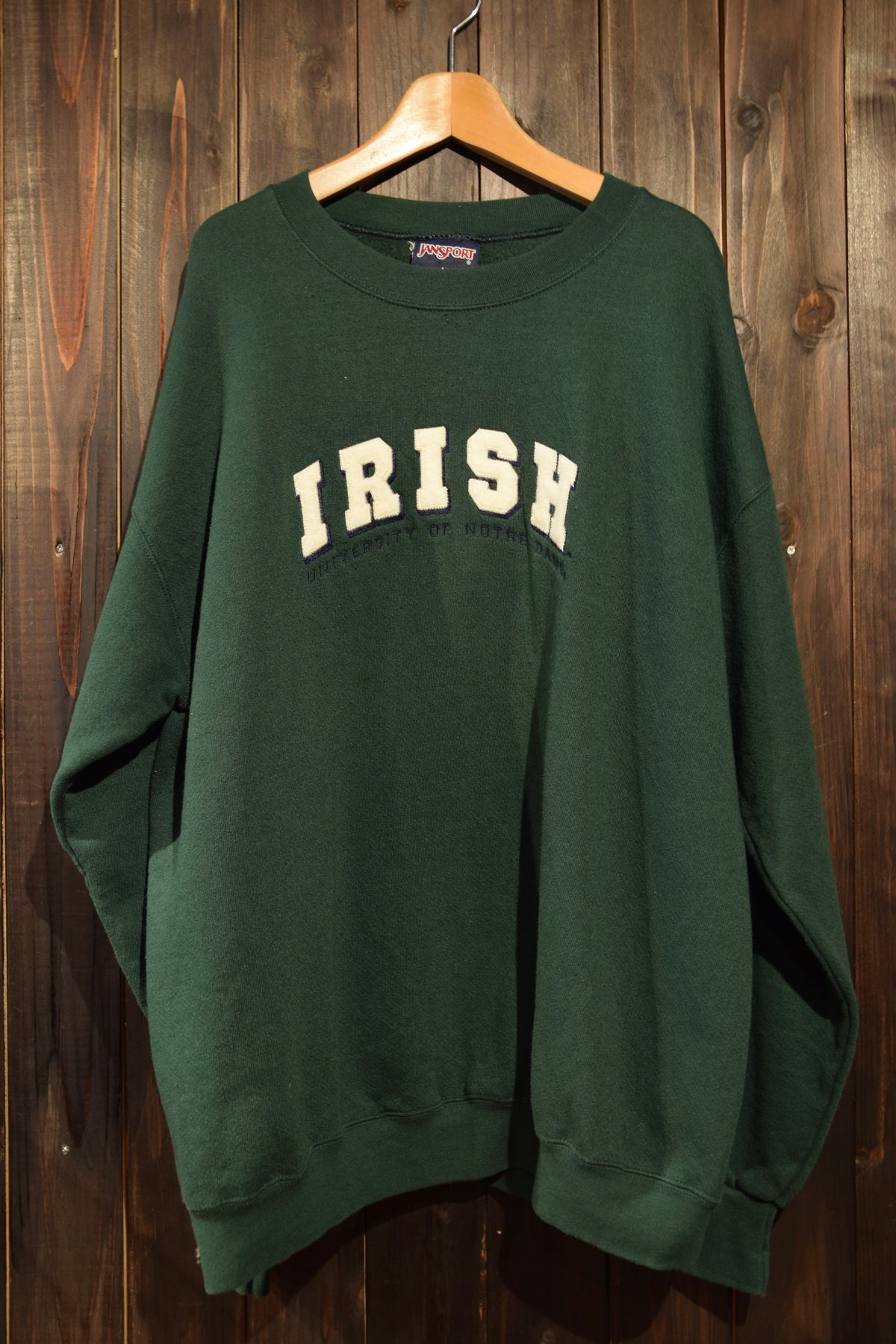 メンズヴィンテージ スウェット 【JANSPORT】 IRISH フロントロゴ グリーン