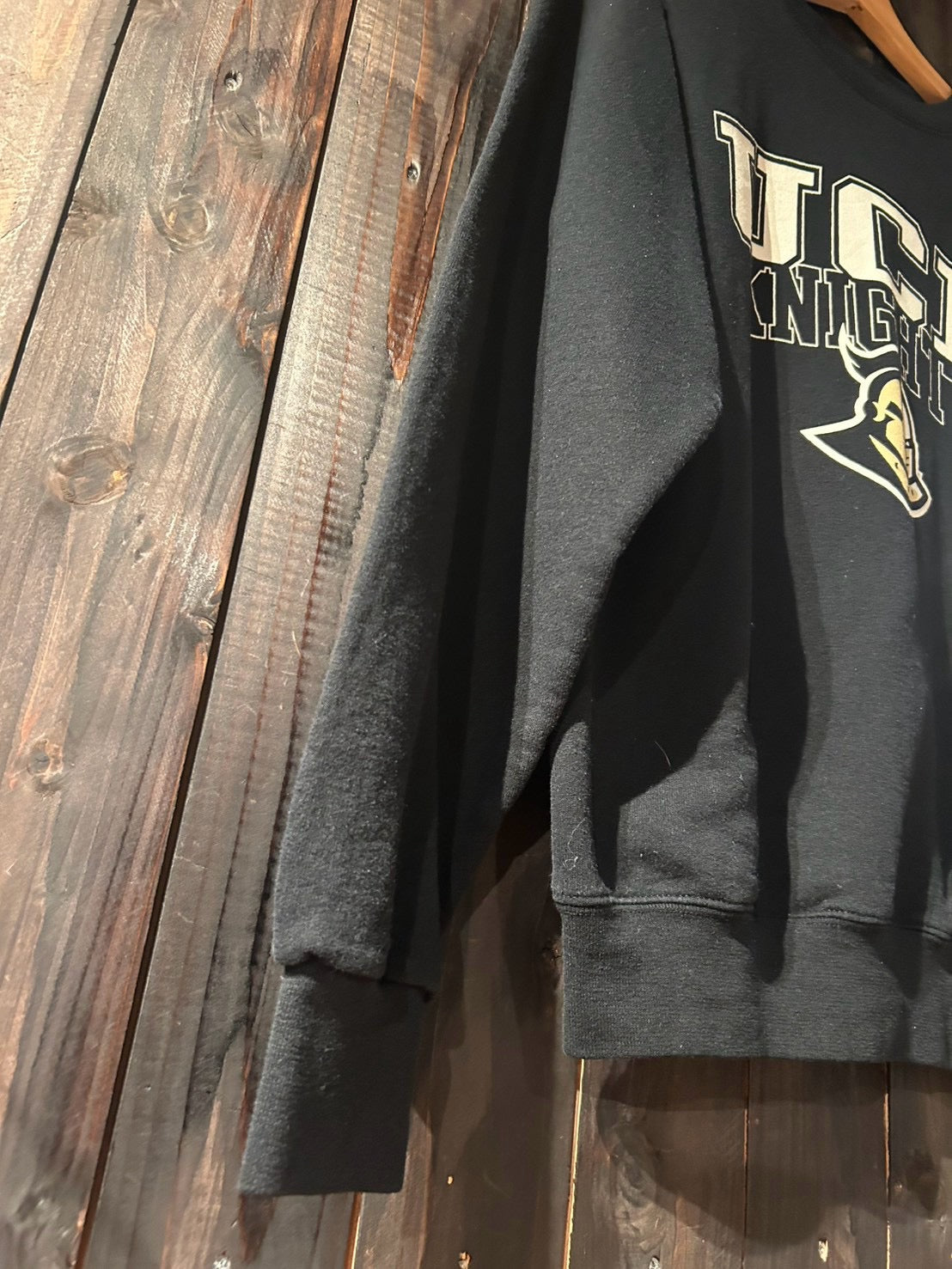 メンズヴィンテージ スウェット【Champion ECO FLEECE】 UCF カレッジロゴ ブラック