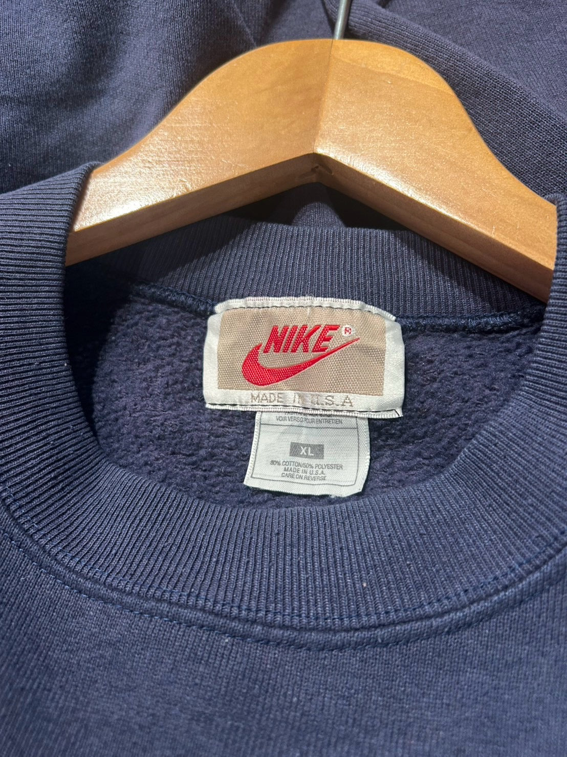 メンズヴィンテージ スウェット【NIKE AIR】90’s フロントロゴ 銀タグ ネイビー
