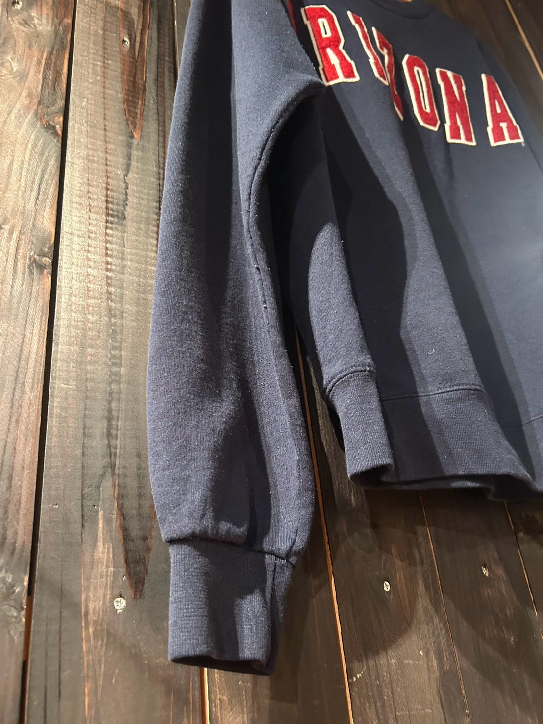 メンズヴィンテージ スウェット【Champion】ARIZONA アーチロゴ ネイビー